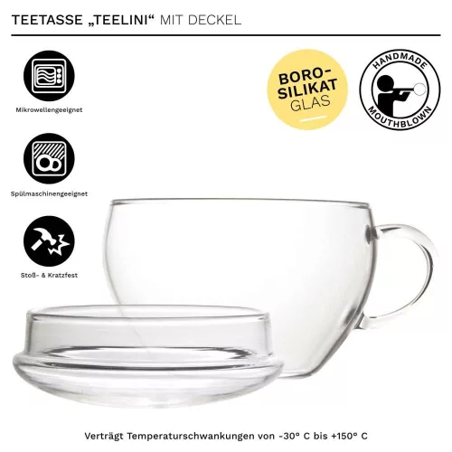 Set cadou Creano ErbluhTeelini ceai negru, pahar cu capac, 8 flori de ceai, 200 ml