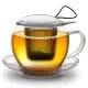 Cana pentru ceai Creano Jumbo, 450 ml, sticla borosilicata, cu maner