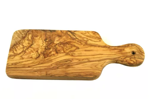 Tocator pentru ierburi aromatice din lemn de maslin, cu maner, 23x10 cm, grosime 1.2 cm