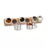Suport magnetic condimente Rominox Gustus, bambus, recipiente inox, montare perete, 42 cm