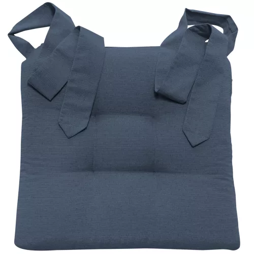 Perna Home pentru scaun cu panglica Homelevel, 42 x 46 cm, Albastru, Poliester / Bumbac, 55197.04