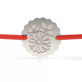 Bratara din argint cu snur model Buchet de Flori