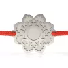 Bratara din argint cu snur rosu model Damasc Flower