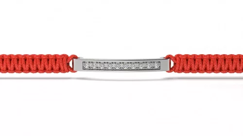 Bratara din argint cu snur rosu impletit model Excalibur