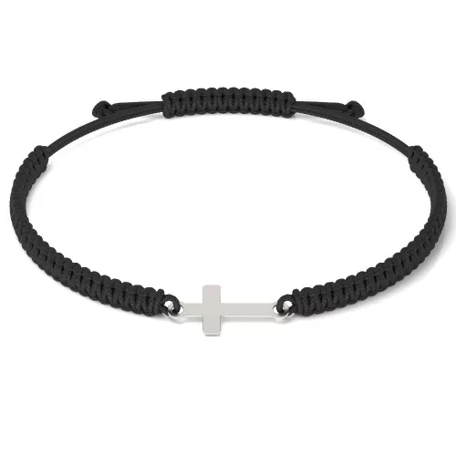 Bratara din argint cu snur model Ortodox 02
