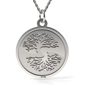   Lantisor cu pandantiv din argint model Pomul vietii Yin si Yang