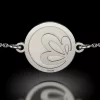 Bratara cu lantisor din argint model Floare de lotus gravata