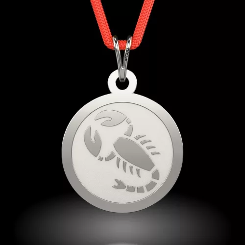 Pandantiv din argint cu snur model Talisman Scorpion