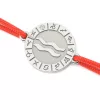 Bratara din argint cu snur rosu model Aquarius