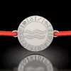 Bratara din argint cu snur rosu model Aquarius